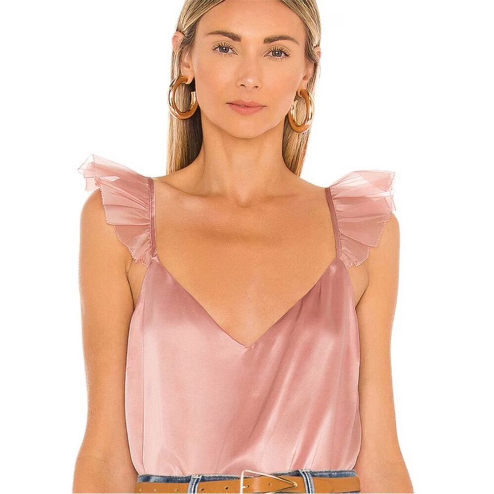 Cami NYC Pink Ruffle Strap Camisole